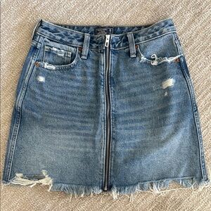 Denim Blue Distressed Skirt